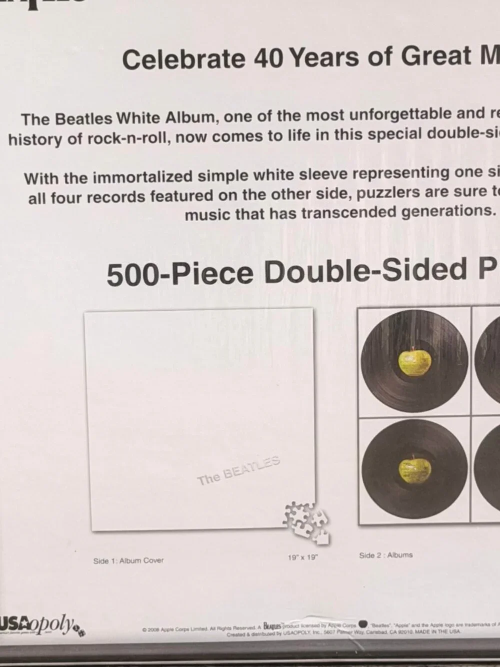 The Beatles White Album Puzzle 500-Piece Double Sided Collector's Edition SEALED